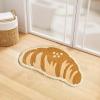 UKELER Funny Bathroom Rugs Cute Croissant Shape Washable Accent Home Decoration Rugs Non-Slip Fluffy Small Bath Rugs for Sink, Bathroom, Bedroom, Kids Room 25''16'' view 3