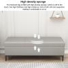 SAZDFY Pu Leather Storage Bench, Upholstered Bed of End Bench Classic Shoe Bench, Luxury Ottoman Bench Footstool with Storage for Living Room, Entryway, Hallway, Support 330lbs view 4
