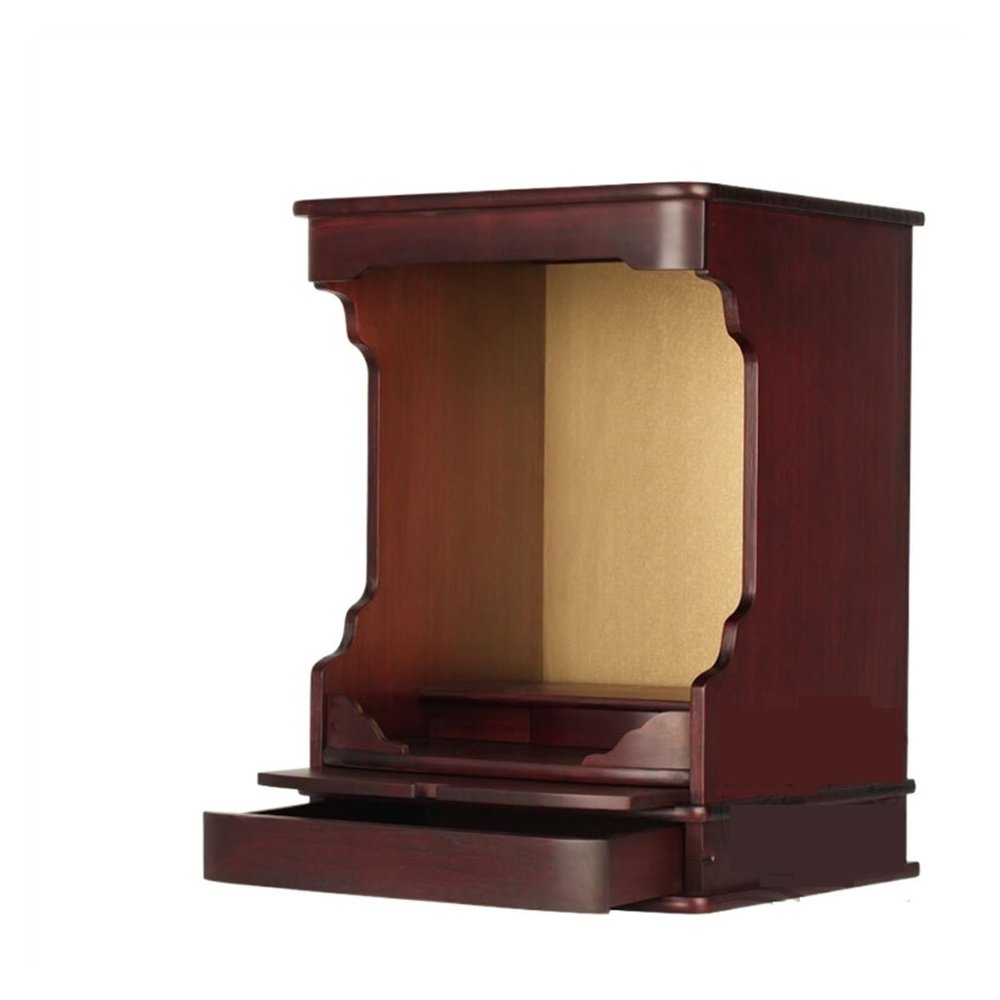 Temple for Home Buddhist Cabinet Wall Mounted Modern and Minimalist Worship of The God of Wealth, Guanyin, Elevated Buddha Platform Puja Mandir for Home