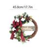 PEKJI Door Hanging Artificial Christmas Wreath Plastic Xmas Rattan Circle Garland with Bow Creative Outdoor Scene Decoration view 2