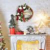 PEKJI Door Hanging Artificial Christmas Wreath Plastic Xmas Rattan Circle Garland with Bow Creative Outdoor Scene Decoration view 3