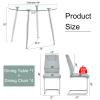5 Piece Dining Table Set for 4, Kitchen Table and 4 Light Gray Dining Chair for Home, Coffee Table Set 40'' Round Dining Table with Silver Metal Legs, Dining Room Table and Chair Set for Small Space view 3