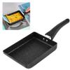 Rushbom Frying Pan, Tamagoyaki Rectangular Non Stick Saucepan Plastic Handle Black Omelet Frying Pan view 2