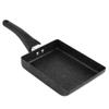 Rushbom Frying Pan, Tamagoyaki Rectangular Non Stick Saucepan Plastic Handle Black Omelet Frying Pan view 3