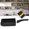 Rushbom Frying Pan, Tamagoyaki Rectangular Non Stick Saucepan Plastic Handle Black Omelet Frying Pan view 4