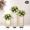 CheriMuMu Wedding Flower Stands, 6 Pcs Flower Stand for Wedding Centerpieces, 3 Sizes Modern Square Gold Pedestal Stand for Weddings Party Decoration, Flower Display Rack Decorations view 2
