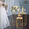 CheriMuMu Wedding Flower Stands, 6 Pcs Flower Stand for Wedding Centerpieces, 3 Sizes Modern Square Gold Pedestal Stand for Weddings Party Decoration, Flower Display Rack Decorations view 4