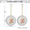Mibalor - 2 Packs -Custom Personalized Christmas Tree Ornaments with Photo Picture Text Hanging Tree Decorations Presents for 2023 Xmas, Engaged, Wedding, Baby Bairn, Family, Round Ceramic 3 Inch view 2