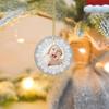 Mibalor - 2 Packs -Custom Personalized Christmas Tree Ornaments with Photo Picture Text Hanging Tree Decorations Presents for 2023 Xmas, Engaged, Wedding, Baby Bairn, Family, Round Ceramic 3 Inch view 3