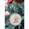Mibalor - 2 Packs -Custom Personalized Christmas Tree Ornaments with Photo Picture Text Hanging Tree Decorations Presents for 2023 Xmas, Engaged, Wedding, Baby Bairn, Family, Round Ceramic 3 Inch view 4
