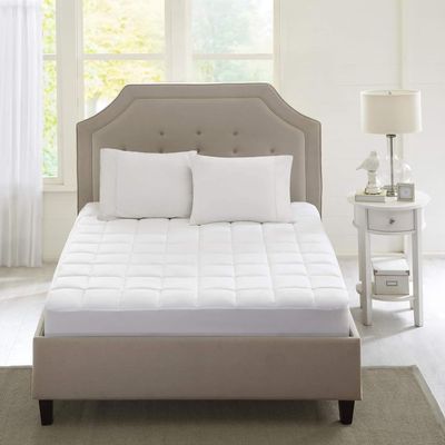 Oakestry 3M Protector Stain Resistant Bed Cover with Topper Moisture Wicking Hypoallergenic Polyester Filling and Deep Pocket, Twin XL, Highline White