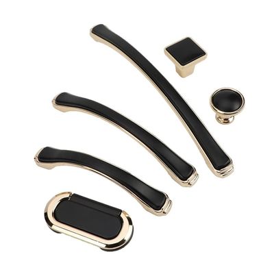 wardrobe handles,cabinet handles, Nordic Furniture Wardrobe Handle Black Gold Luxury Metal Zinc Door Pull Cabinet Drawer Cupboard Kitchen Round Square Knob Modern Hardware (Color : 1001 Single Hole) (