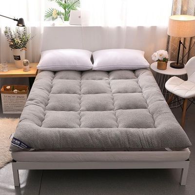 YOGANIC Lamb Velvet Mattress Roll Up Sleeping Pad Thicken Tatami Mat Sleeping Pad Foldable Japanese Tatami Pad Floor Mattress for Full Size (Color : Gray, Size : 35.43x78.74in)