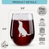 On The Rox Labrador Gifts for Labrador Lovers- All Food Must Go To The Lab For Testing Stemless Wine Glass Set of 2- Chocolate Lab Wine Glass - Dog Face, Black Labrador Gifts Drinks view 2