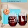 On The Rox Labrador Gifts for Labrador Lovers- All Food Must Go To The Lab For Testing Stemless Wine Glass Set of 2- Chocolate Lab Wine Glass - Dog Face, Black Labrador Gifts Drinks view 3
