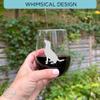 On The Rox Labrador Gifts for Labrador Lovers- All Food Must Go To The Lab For Testing Stemless Wine Glass Set of 2- Chocolate Lab Wine Glass - Dog Face, Black Labrador Gifts Drinks view 4