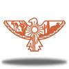 Riverside Designs Aztec Eagle Southwest Metal Wall Art Outdoor Decor | Heavy-duty and Waterproof | Made in USA (Coral, 36" L x 19.25" W) view 1