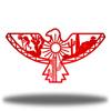 Riverside Designs Aztec Eagle Southwest Metal Wall Art Outdoor Decor | Heavy-duty and Waterproof | Made in USA (Red, 36" L x 19.25" W) view 1