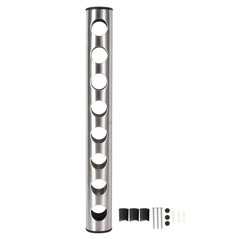 Vertical Wine Rack Wall Wine Holder, Stainless Steel Wall Mounted Vertical Red Wine Bottle Holder Rack for Household Bar Supplies (Stainless steel 8 holes)