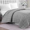 Casa Platino Premium Microfiber Down Alternative Quilted Blanket - Lightweight All Season Queen Size - Silver view 1
