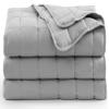 Casa Platino Premium Microfiber Down Alternative Quilted Blanket - Lightweight All Season Queen Size - Silver view 2