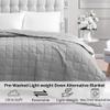 Casa Platino Premium Microfiber Down Alternative Quilted Blanket - Lightweight All Season Queen Size - Silver view 3