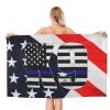 Police K9 Thin Blue Line Beach Towel Absorbent Bathroom Towels Microfiber Beach Towels Oversized Super 32x52 Inch view 2