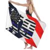Police K9 Thin Blue Line Beach Towel Absorbent Bathroom Towels Microfiber Beach Towels Oversized Super 32x52 Inch view 3
