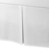 AKBLinenBedding - 3 Sided Pleated Tailored Split Corner Bed Skirt, White Solid 650 TC Egyptian Cotton, Drop - 10 inch (Olympic Queen - 66" W x 80" L) view 1
