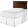 AKBLinenBedding - 3 Sided Pleated Tailored Split Corner Bed Skirt, White Solid 650 TC Egyptian Cotton, Drop - 10 inch (Olympic Queen - 66" W x 80" L) view 4
