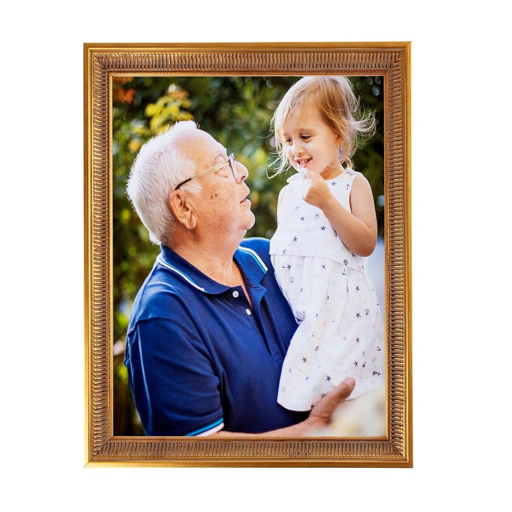 ArtToFrames 11x14 Inch Gold Picture Frame, This 1.00 Inch Custom Wood Poster Frame is New Gold - Comes with Foam Backing 3/16 inch and Regular Glass (FBPLD5012-11x14)
