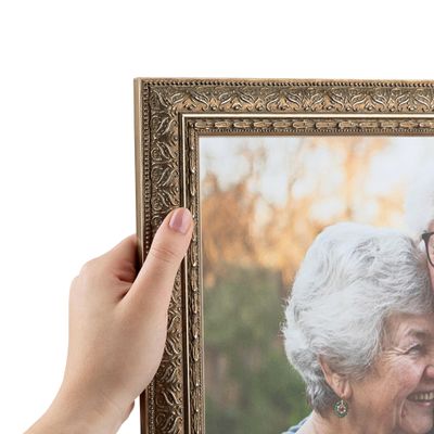 ArtToFrames 19x25 Inch Silver Picture Frame, This 1.50 Inch Custom Poster Frame is Silver Victorian Emboss - Comes with Economy Acrylic and Corrugated Backing (2WOMOMA76266-19x25)