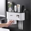 ZZ LIFE Toothbrush Holder for Bathroom 2 Cup Wall Mounted with Automatic Toothpaste Dispenser Large Capacity Tray, Cosmetic Drawer Bathroom Decor & Bathroom Accessories and Organization (2 Cup Pink) view 3