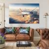 A350 Civil Aviation Commercial Aircraft Poster Sunset Aircraft Flight Photography Modern Space Shutt Canvas Wall Art Prints for Wall Decor Room Decor Bedroom Decor Gifts 08x12inch(20x30cm) Unframe-s view 3