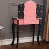 Vasitelan Vanity Set with Mirror and Drawers,Girls Vanity Set with Stool for Bedroom,Vanity with Folding Mirror,Makeup Vanity Dressing Table view 4