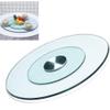 Tempered Glass Lazy Susan Turntable for Dining Table Countertop,360 Swivel Dining Table Serving Tray,Transparent Rotating Tray with Silent Bearing Centerpieces,for Spice Rack Table Cake Kitchen (Col view 1