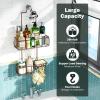Epicano Shower Caddy Hanging, Anti-Swing Over Head Shower Caddy Rustproof with hooks for Towels, Sponge and more, Bronze view 2