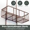 Epicano Shower Caddy Hanging, Anti-Swing Over Head Shower Caddy Rustproof with hooks for Towels, Sponge and more, Bronze view 3