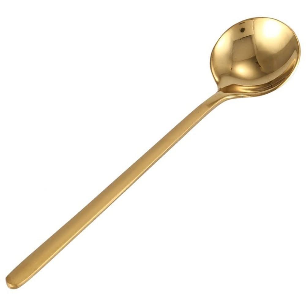 LUNIZ Soup Spoons Dessert Spoons Round Shape Coffee Spoon Mini Teaspoons Sugar Dessert Spoon Ice Cream Soup Spoon Kitchen Tea Spoons