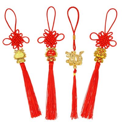 ABOOFAN 4pcs Chinese Year Pendants Festive Dragon Decorations for Spring Festival Traditional Hanging Ornaments for Home Office