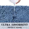 CZIYO Bathroom Rugs 32x20, Extra Soft Absorbent Chenille Bath Rugs, Non-Slip,Dry Quickly,Machine Washable, Bath Mats for Bathroom Floor, Tub and Shower, Blue view 3