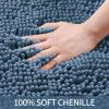 CZIYO Bathroom Rugs 32x20, Extra Soft Absorbent Chenille Bath Rugs, Non-Slip,Dry Quickly,Machine Washable, Bath Mats for Bathroom Floor, Tub and Shower, Blue view 4