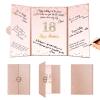 Crenics Rose Gold 18th Birthday Decorations, Creative 18th Birthday Guest Book Alternative, Large 18th Birthday Signature Book 12" x 18", Great 18 Years Old Birthday Gifts for Girls view 1