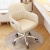HOBIBA Office Modern Faux Leather Adjustable Height Swivel Home Office Chair with Wheels, Mid-Back Computer Task Chair (Color:Warmwhite) view 2