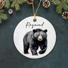Bear Ceramic Ornament Christmas, Personalized Name Animal Lover Ornament Gift for Xmas Birthday Dad Mom, Unique Bear Animal Ceramic Ornaments, Customized Animal Christmas Ornament Decorations Gifts view 1