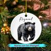 Bear Ceramic Ornament Christmas, Personalized Name Animal Lover Ornament Gift for Xmas Birthday Dad Mom, Unique Bear Animal Ceramic Ornaments, Customized Animal Christmas Ornament Decorations Gifts view 2