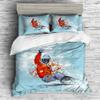 REALIN Figure Skiing Bedding Snow Peak Skiing Snowboarding Duvet Cover Set Girl Boy Kids Bed Sets 2/3/4PCS Quilt Covers/Sheets/Pillow Shams,Twin/Full/Queen/King (B,Full-200x229cm-4PCS) view 1