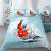 REALIN Figure Skiing Bedding Snow Peak Skiing Snowboarding Duvet Cover Set Girl Boy Kids Bed Sets 2/3/4PCS Quilt Covers/Sheets/Pillow Shams,Twin/Full/Queen/King (B,Full-200x229cm-4PCS) view 2