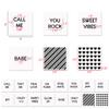 16 Pcs Valentine Conversation Hearts Cookie Stencils with Royal Icing 3x3 in, True Love/Only You/Text Me/Soulmate Love Phrase Sign Sayings Heart Stencils for Valentine's Day Making DIY Crafts view 2