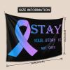 Stay Your Story Is Not Over National Suicide Prevention Awareness Tapestry Wall Hanging, Art Wall Decoration Tapestry, Tapestry For Bedroom Living Room Dorm Home Decoration 80x60in view 3